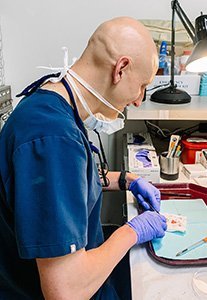 macon skin cancer surgeon in office