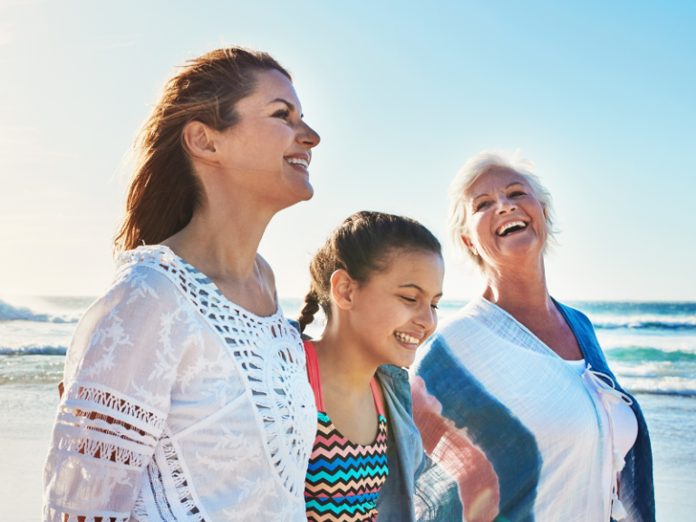 three generations of women with skin concerns